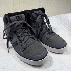 DC Men's 8 Spartan High WC Gray Blue Skateboard Lace Up Casual Sneaker Shoes